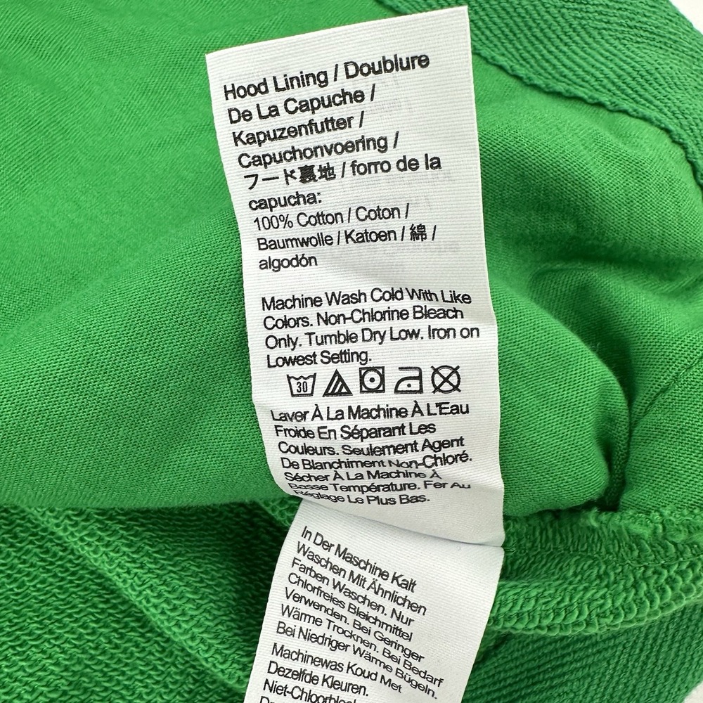 NWOT J.Crew Women's Green Ivory Terry Fleece Full Zip Anorak Hoodie M Drawstring - Picture 14 of 15